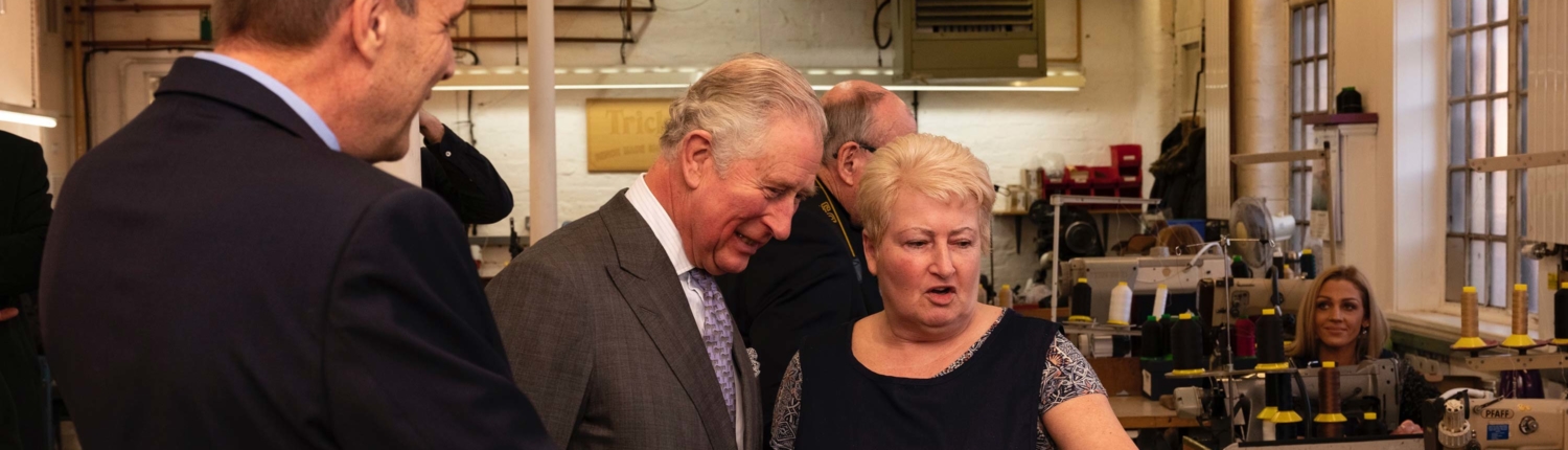 Prince Charles visits the Boot and Shoe industry in Northampton
