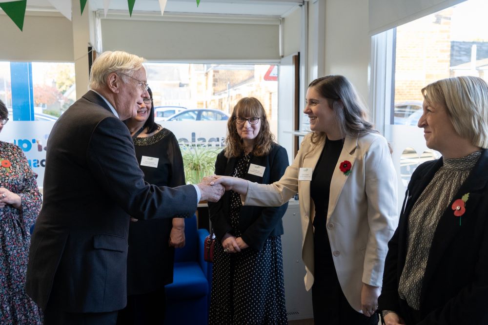 HRH The Duke of Gloucester visiting Cransley Hospice Trust, Kettering on 7th November 2023