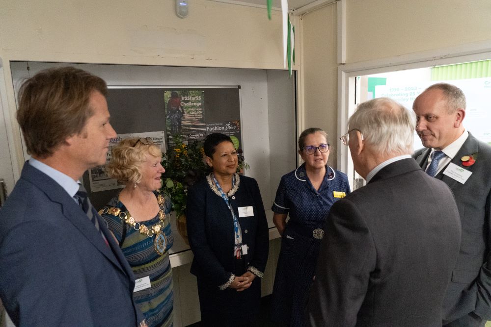 HRH The Duke of Gloucester meeting staff and partners for Cransley Hospice Trust