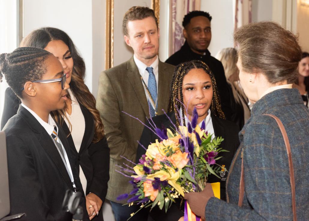 HRH The Princess Royal meeting pupils from Weavers Academy School