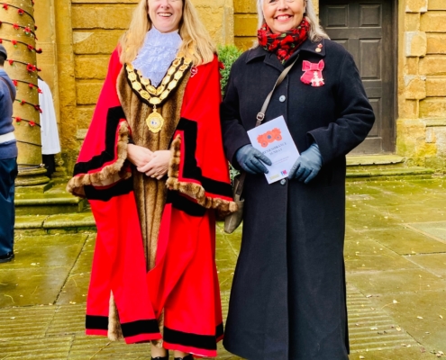 Deputy Lieutenant Victoria Miles MBE with Mayor of Daventry Cllr Karen Tweedale