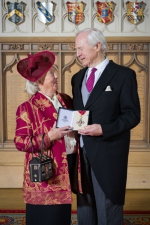 Photograph of David Laing CBE DL collecting his CBE