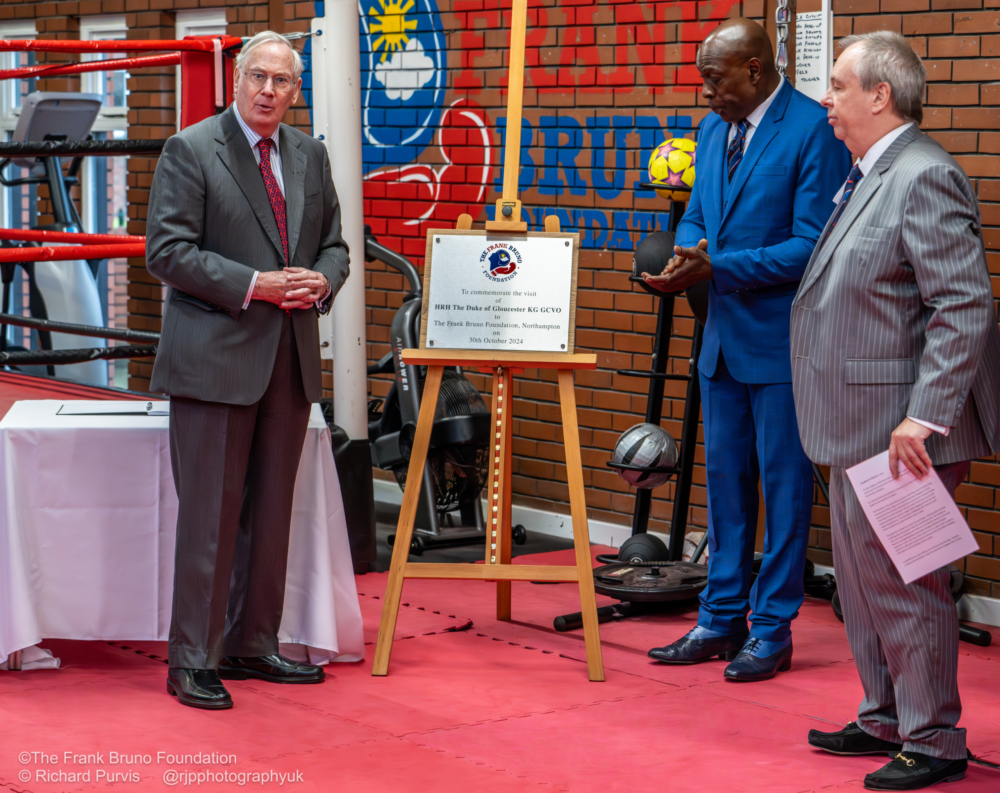 HRH The Duke of Gloucester unveiling plaque to commemorate visit